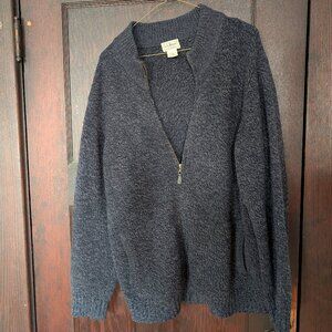 L.L. Bean Men's Lambs wool full zip sweater